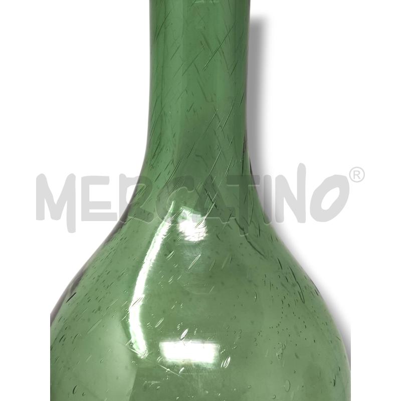 BOTTIGLIONE VETRO SOFFIATO VERDE H39 CM  | Mercatino dell'Usato Rivoli 2