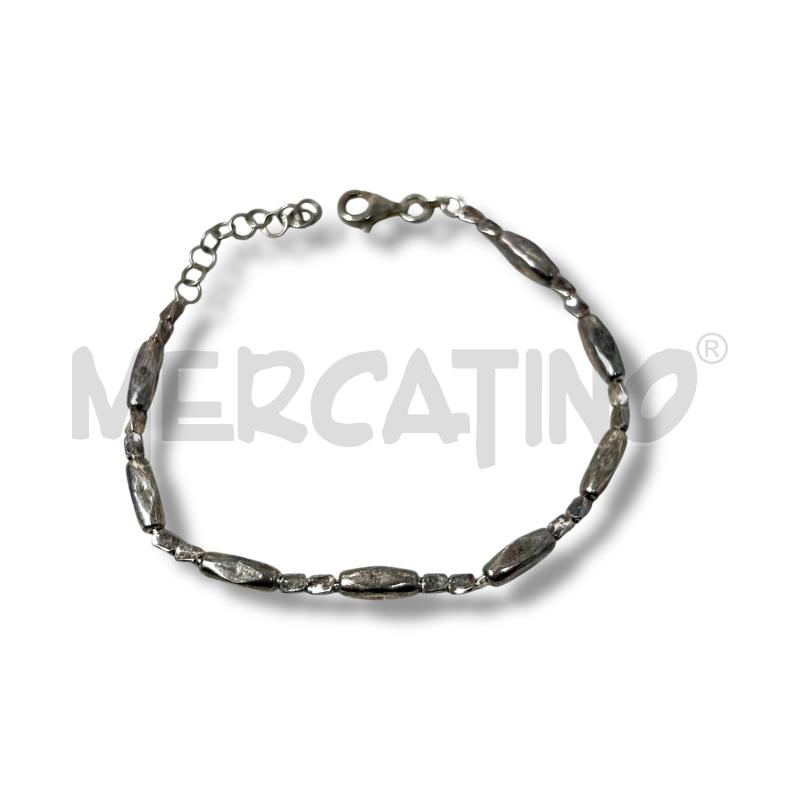 BRACCIALE ARG 925PEPITE SFACCETTATE GRANDI E PICCOLE 20CM | Mercatino dell'Usato Rivoli 1