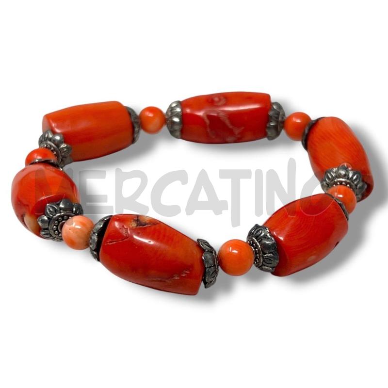 BRACCIALE CORALLO BAMBOO ELASTICIZZATO | Mercatino dell'Usato Rivoli 1