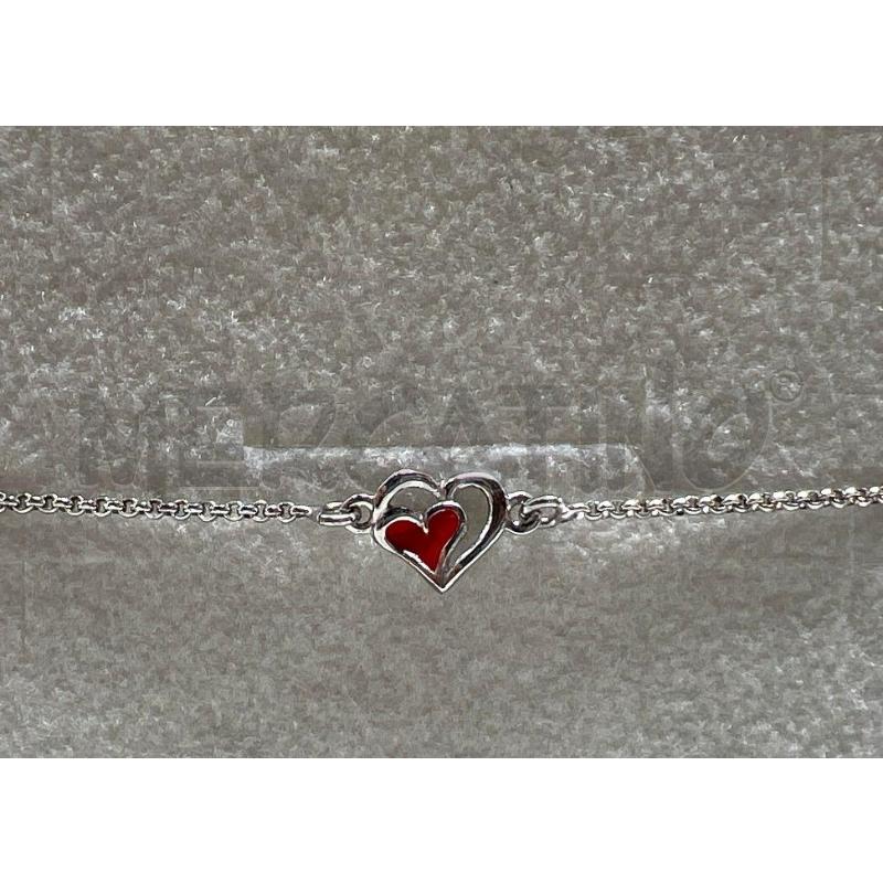 BRACCIALE JOY ARG 925 CUORE ROSSO SMALTATO | Mercatino dell'Usato Rivoli 2