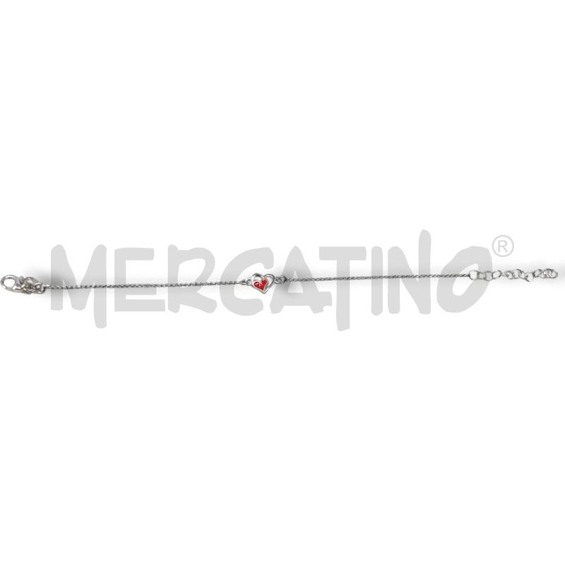 BRACCIALE JOY ARG 925 CUORE ROSSO SMALTATO | Mercatino dell'Usato Rivoli 3