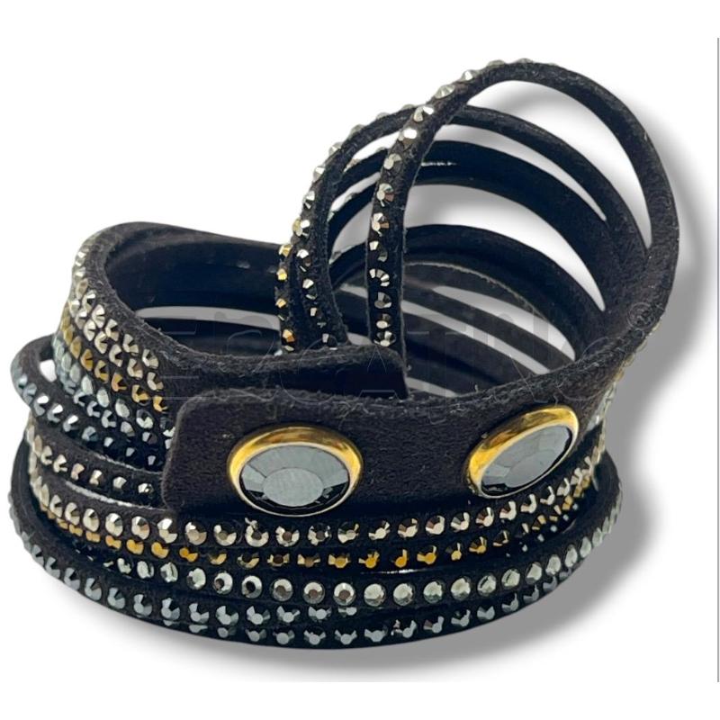 BRACCIALE SWAROVSKI 6 FILI DORATO ARGENTATO | Mercatino dell'Usato Rivoli 1