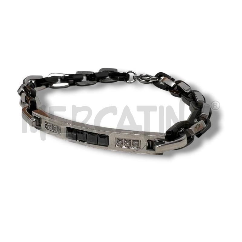 BRACCIALE UOMO CATENA NERA CROMATA | Mercatino dell'Usato Rivoli 1