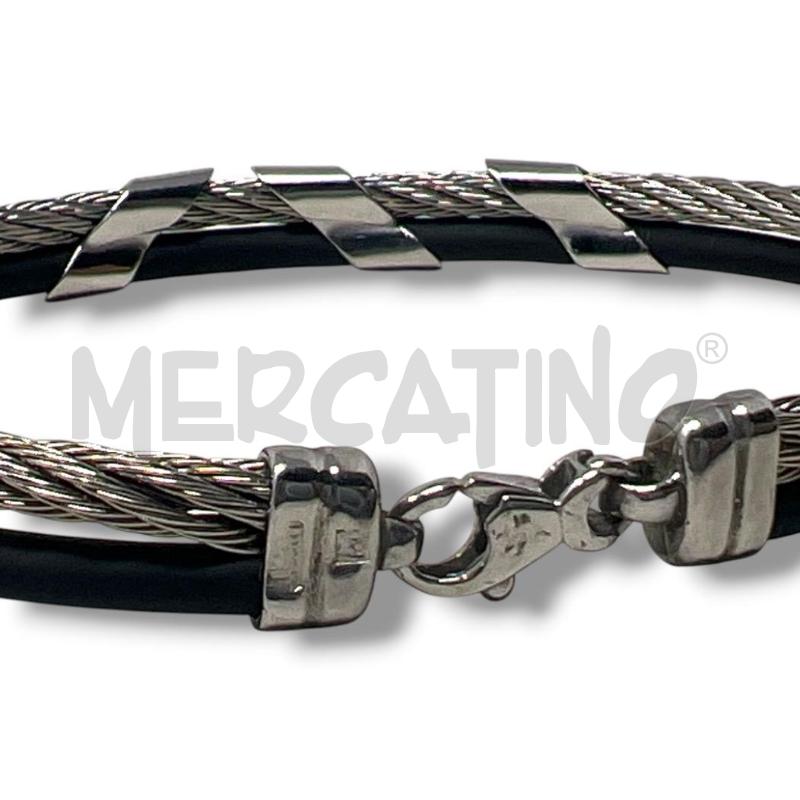BRACCIALE UOMO CAUCCIU CHIUSURA ARG 4 PUNTI ORO | Mercatino dell'Usato Rivoli 3