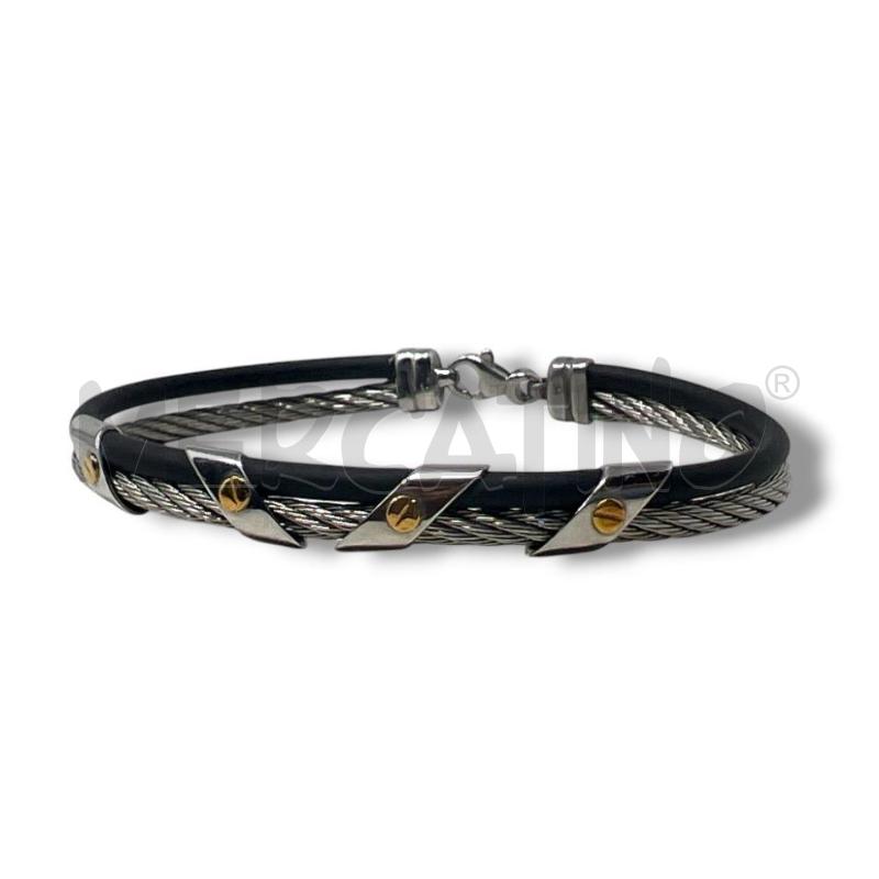 BRACCIALE UOMO CAUCCIU CHIUSURA ARG 4 PUNTI ORO | Mercatino dell'Usato Rivoli 4