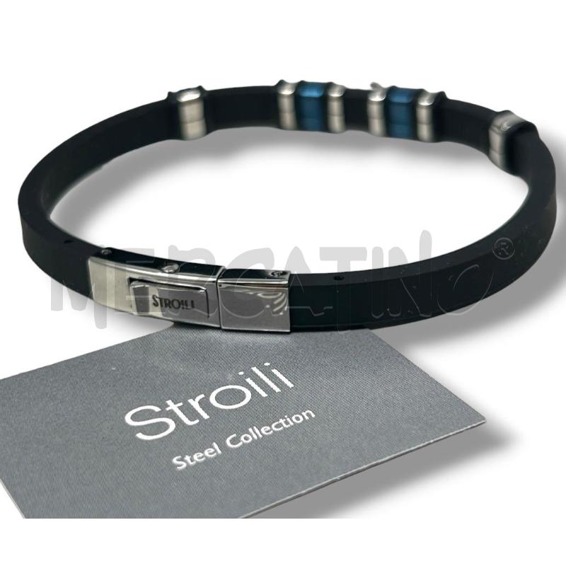 BRACCIALE UOMO STROILI GOMMA NERO ANCORA | Mercatino dell'Usato Rivoli 3