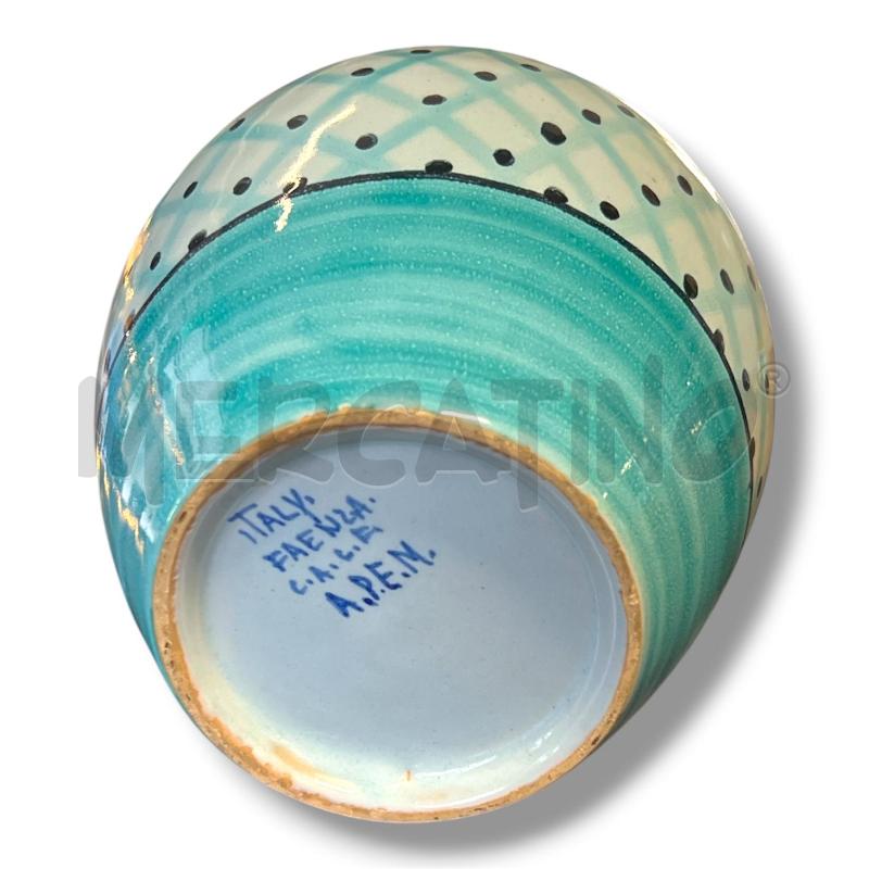 BROCCA FAENZA CACF APEN ROMBI AZZURRA PUNTINI NERI 22CM | Mercatino dell'Usato Rivoli 4