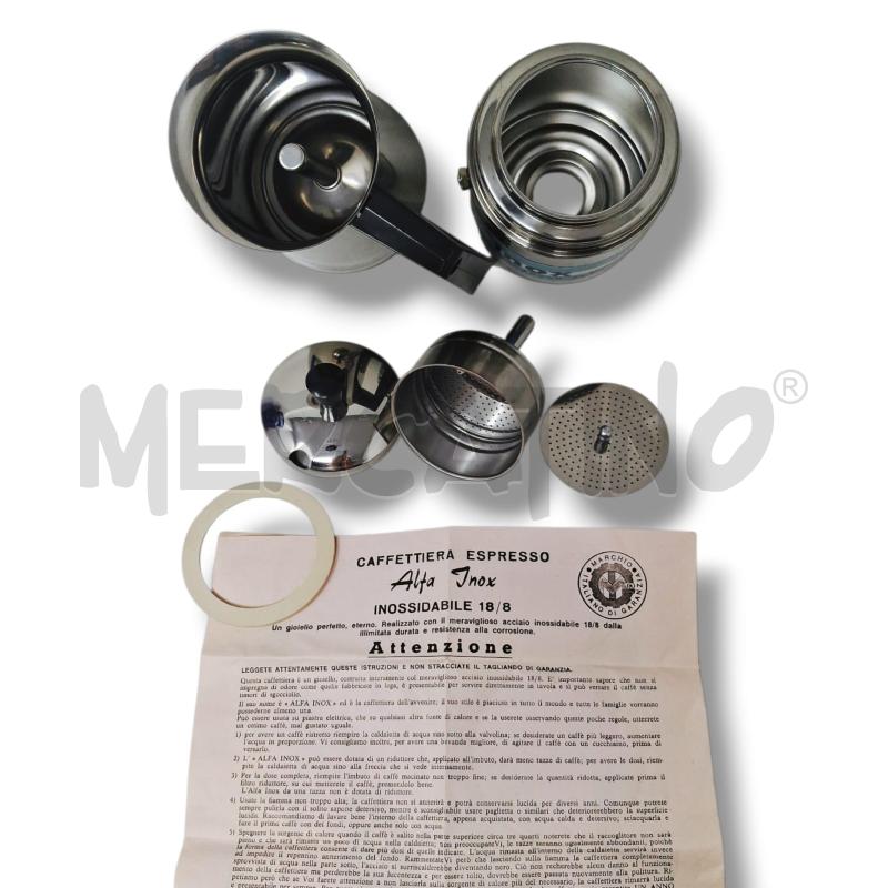 CAFFETTIERA ALFA 6 TAZZE INOX | Mercatino dell'Usato Rivoli 2