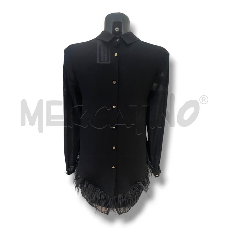 CAMICIA DONNA DIVEDIVINE NERA VELATA FONFO PIUME PIZZO | Mercatino dell'Usato Rivoli 2