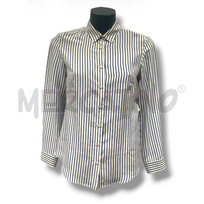 CAMICIA DONNA INTREND CREMA RIGHE BLU  | Mercatino dell'Usato Rivoli 1