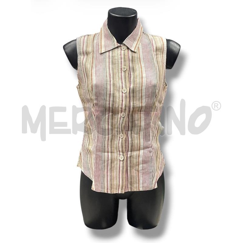CAMICIA DONNA MAZZONETTO RIGHE MARR 100LINO SMANICATA | Mercatino dell'Usato Rivoli 1