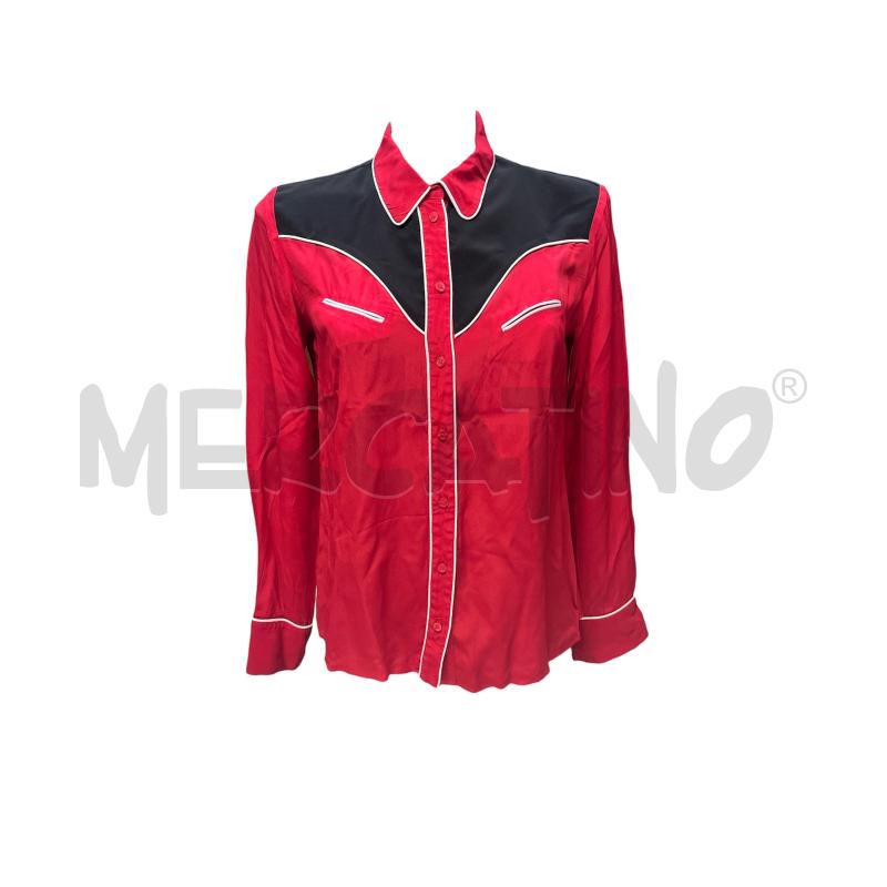 CAMICIA DONNA PINKO ROSS NERA PROFILI BIANCHI | Mercatino dell'Usato Rivoli 1