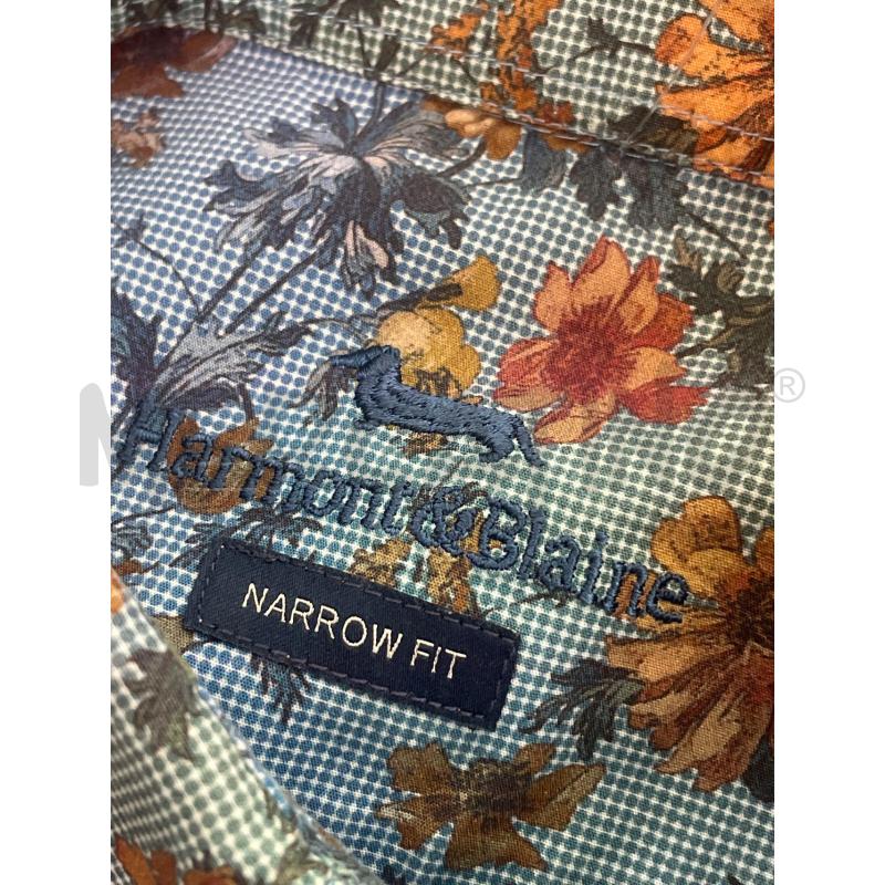 CAMICIA UOMO HARMONT & BLAINE FIORI QUADRETTI BLU | Mercatino dell'Usato Rivoli 3