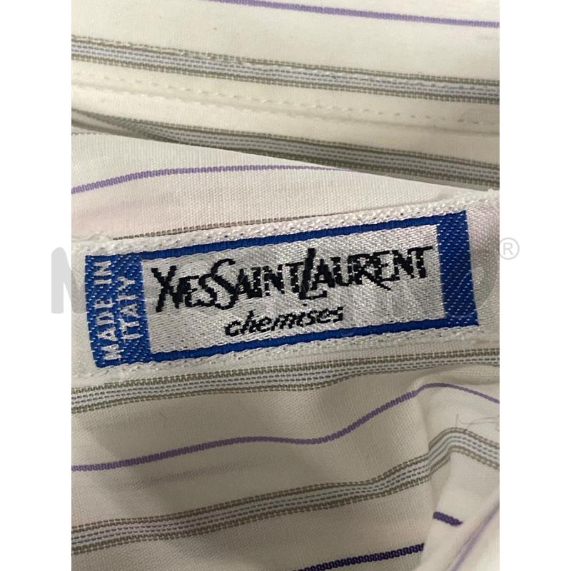 CAMICIA UOMO YVES SAINT LAURENT RIGHE GRIGIO CHIARO E VIOLA | Mercatino dell'Usato Rivoli 3