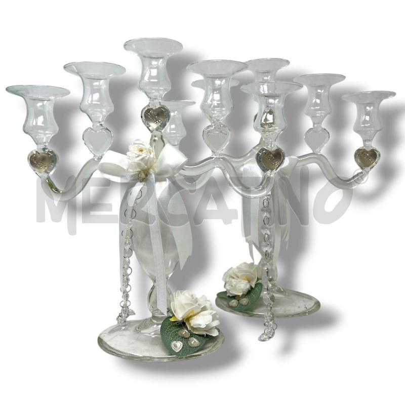 CANDELABRO COPPIA VETRO 5 BRACCIA | Mercatino dell'Usato Rivoli 3