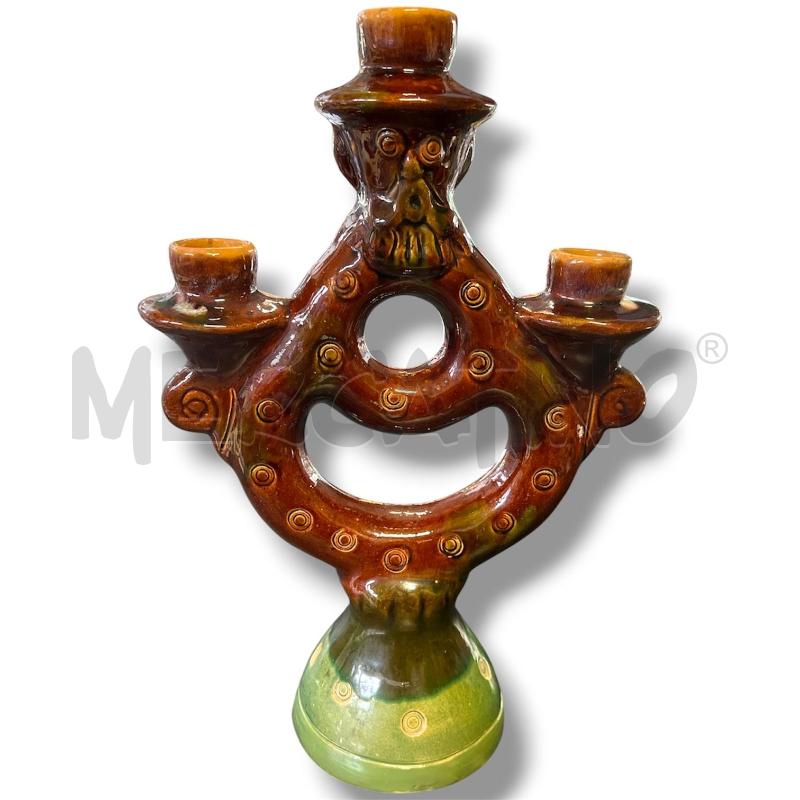 CANDELABRO MARRONE 3 BRACCIA MADE IN USSR BIFRONTE | Mercatino dell'Usato Rivoli 1