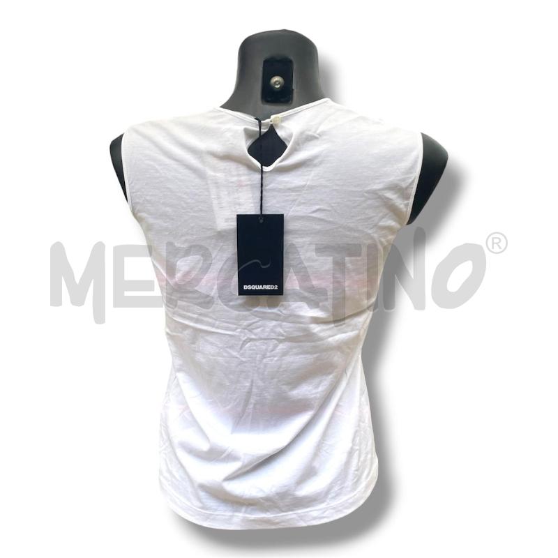 CANOTTA DONNA DSQUARED2 BIANCA CUORE BORCHIE | Mercatino dell'Usato Rivoli 3