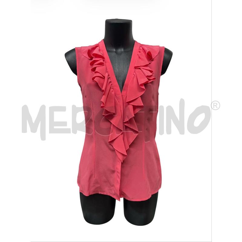 CANOTTA DONNA FLAVIO CASTELLANI FUCSIA SCOLLO VOULANT 100 SETA  | Mercatino dell'Usato Rivoli 1