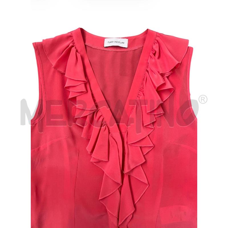 CANOTTA DONNA FLAVIO CASTELLANI FUCSIA SCOLLO VOULANT 100 SETA  | Mercatino dell'Usato Rivoli 3
