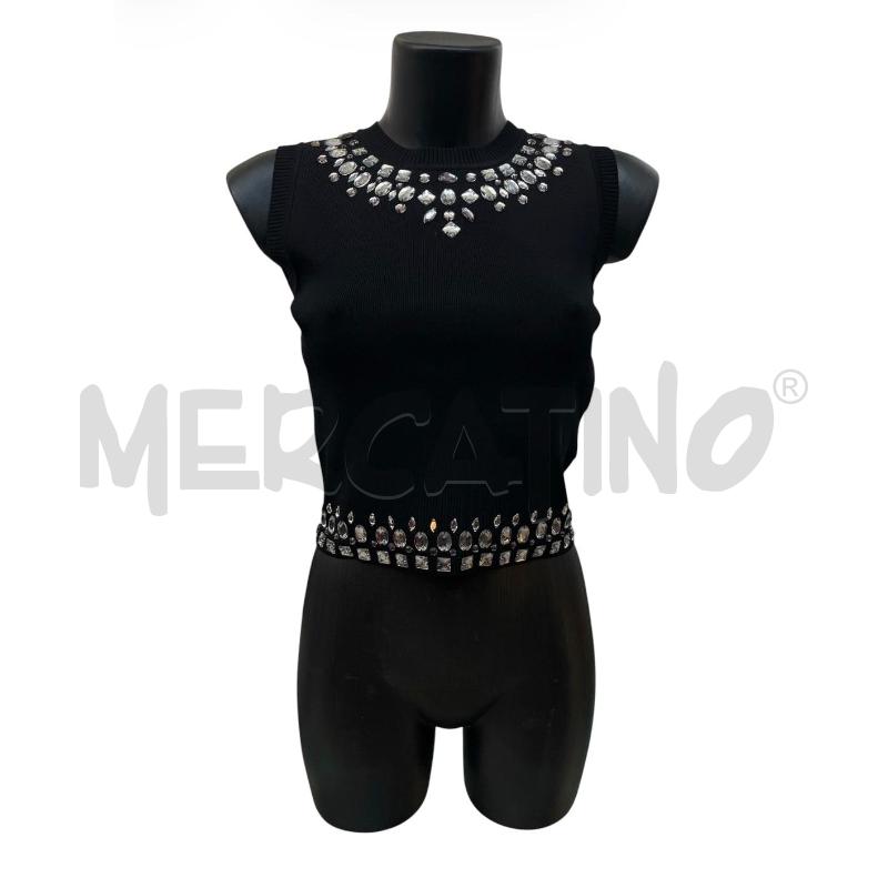 CANOTTA DONNA GUESS NERA SCOLLO/FONDO GIOIELLO | Mercatino dell'Usato Rivoli 1