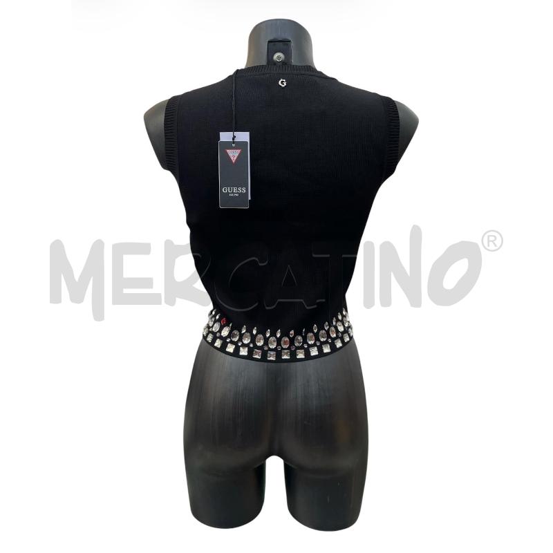 CANOTTA DONNA GUESS NERA SCOLLO/FONDO GIOIELLO | Mercatino dell'Usato Rivoli 2