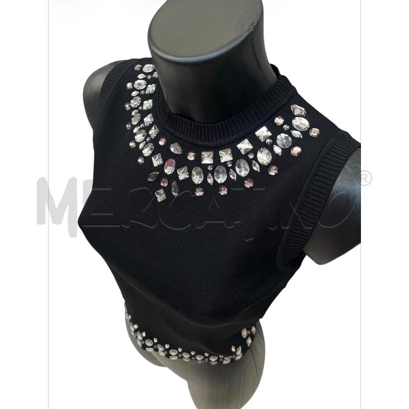 CANOTTA DONNA GUESS NERA SCOLLO/FONDO GIOIELLO | Mercatino dell'Usato Rivoli 3