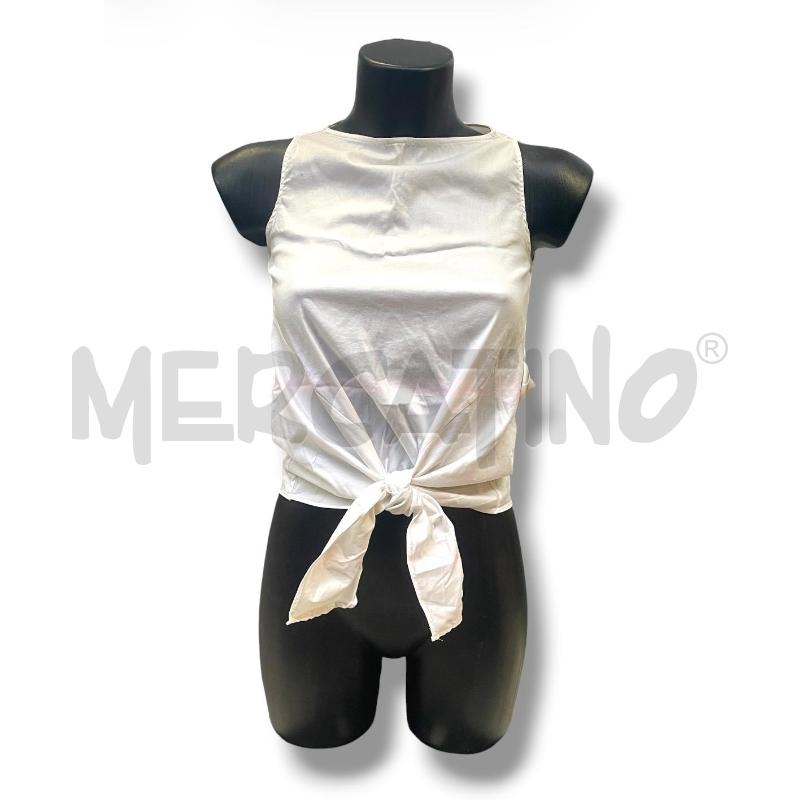 CANOTTA DONNA MASSIMO DUTTI BIANCA NODO FRONTALE | Mercatino dell'Usato Rivoli 1