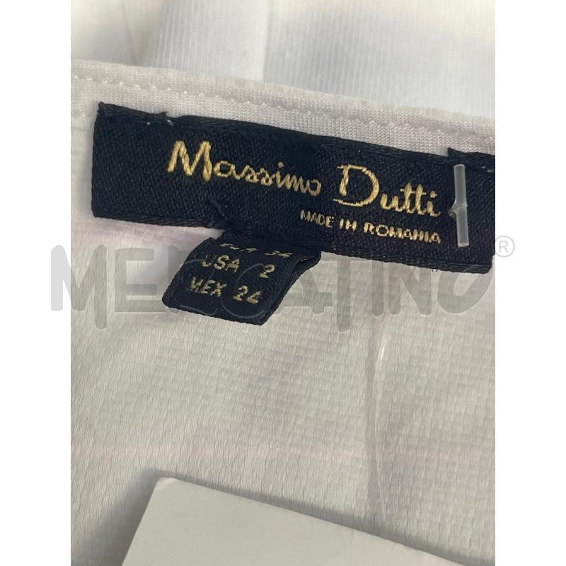 CANOTTA DONNA MASSIMO DUTTI BIANCA NODO FRONTALE | Mercatino dell'Usato Rivoli 3
