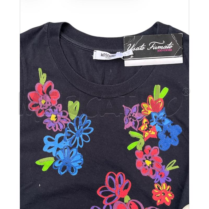 CANOTTA DONNA MOSCHINO JEANS NERA FIORI  | Mercatino dell'Usato Rivoli 3