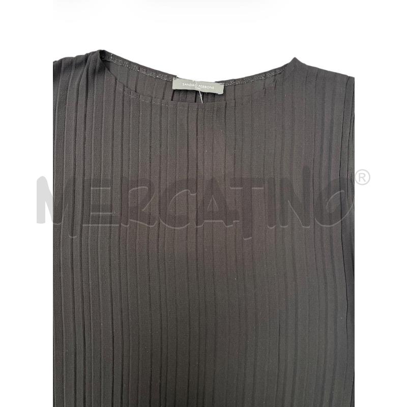 CANOTTA DONNA SANDRO FERRONE NERA PLISS | Mercatino dell'Usato Rivoli 3
