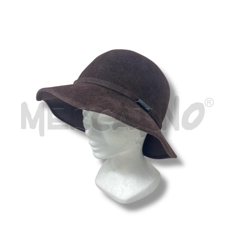 CAPPELLO DONNA BORSALINO CLOCHE FELTRO MARRONE SCURO  | Mercatino dell'Usato Rivoli 1