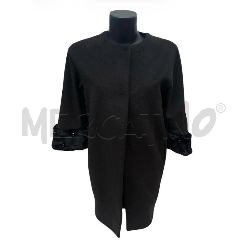 CAPPOTTO DONNA RINASCIMENTO NERO MANICA 3/4 PELUCHE PERLINE | Mercatino dell'Usato Rivoli 1