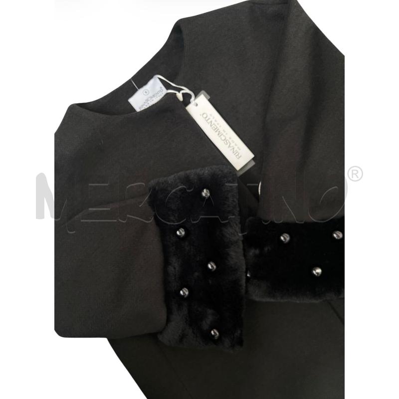 CAPPOTTO DONNA RINASCIMENTO NERO MANICA 3/4 PELUCHE PERLINE | Mercatino dell'Usato Rivoli 3