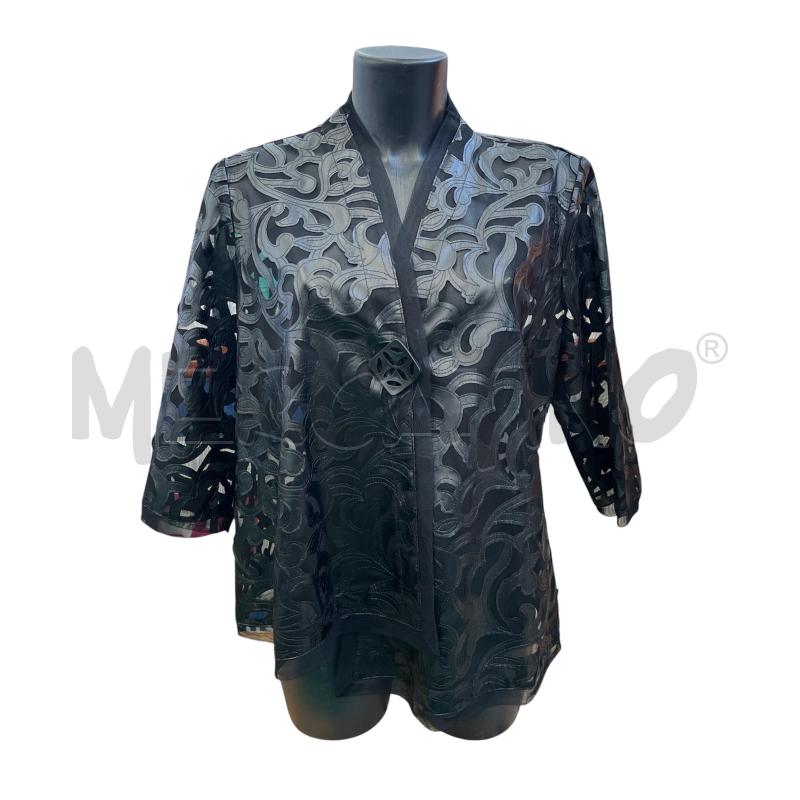 CARDIGAN DONNA JOSEPH RIBKOFF NERO ECOPELLE TRASPARENTE  | Mercatino dell'Usato Rivoli 1