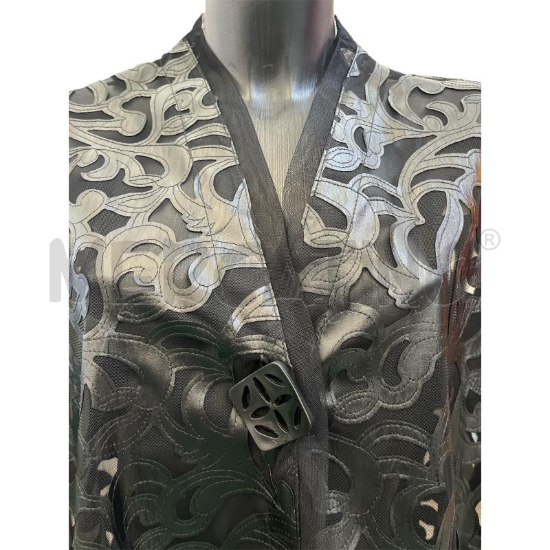 CARDIGAN DONNA JOSEPH RIBKOFF NERO ECOPELLE TRASPARENTE  | Mercatino dell'Usato Rivoli 3