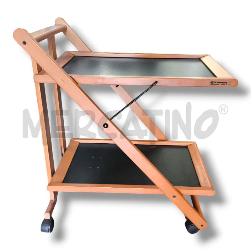 CARRELLINO FOPPAPEDRETTI LEGNO CILIEGIO VASSOI NERI 64 X 37 X 73 | Mercatino dell'Usato Rivoli 1