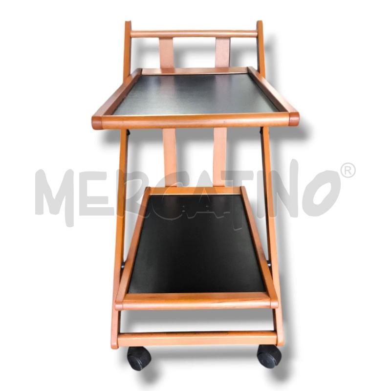 CARRELLINO FOPPAPEDRETTI LEGNO CILIEGIO VASSOI NERI 64 X 37 X 73 | Mercatino dell'Usato Rivoli 2