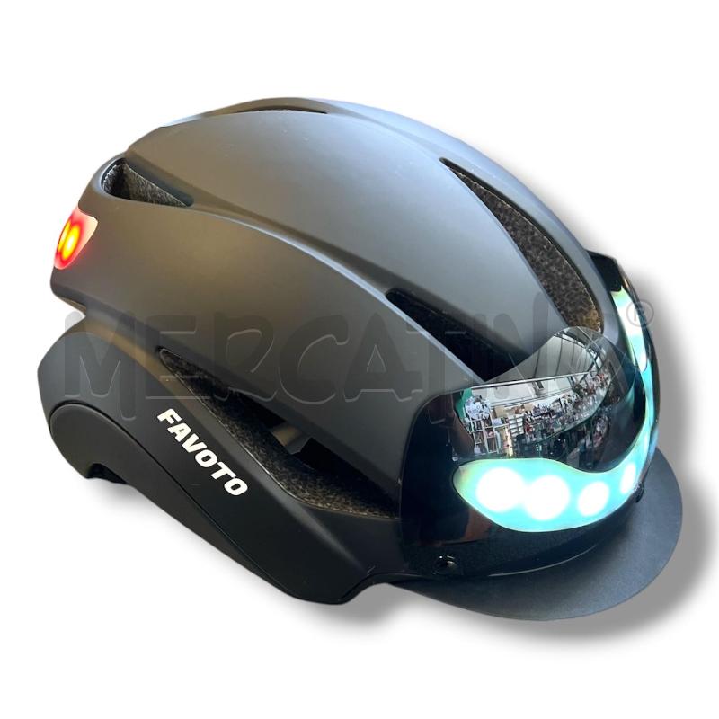 CASCO BICI FAVOTO NERO LUCI | Mercatino dell'Usato Rivoli 5