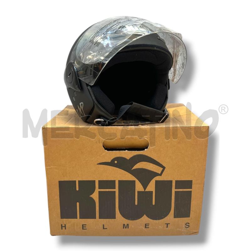 CASCO JET KIWI NERO OPACO TG.M | Mercatino dell'Usato Rivoli 1
