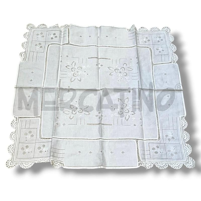 CENTROTAVOLA 80X80 QUADRATO CENTRALE ANGOLI RICAMI | Mercatino dell'Usato Rivoli 2