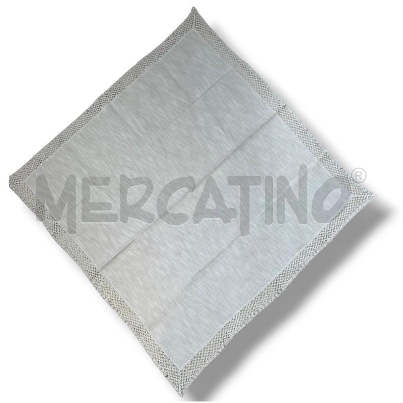 CENTRO TAVOLA LINO BIANCO BORDO RICAMATO 90 X 90 | Mercatino dell'Usato Rivoli 3