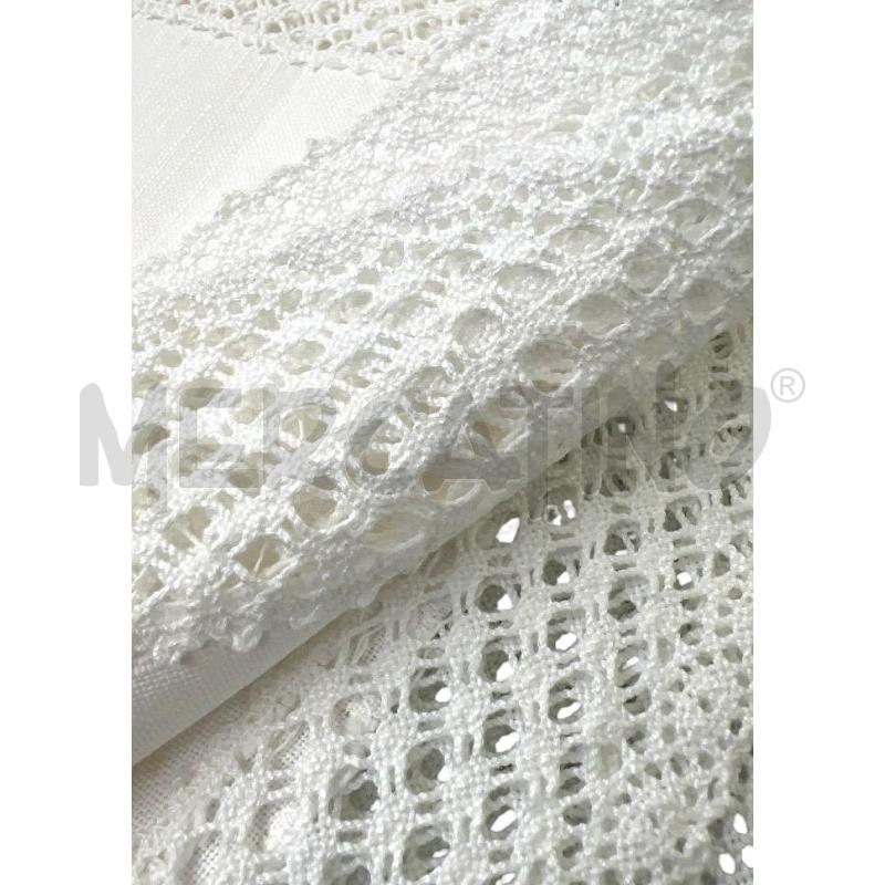 CENTRO TAVOLA LINO BIANCO BORDO RICAMATO 90 X 90 | Mercatino dell'Usato Rivoli 4
