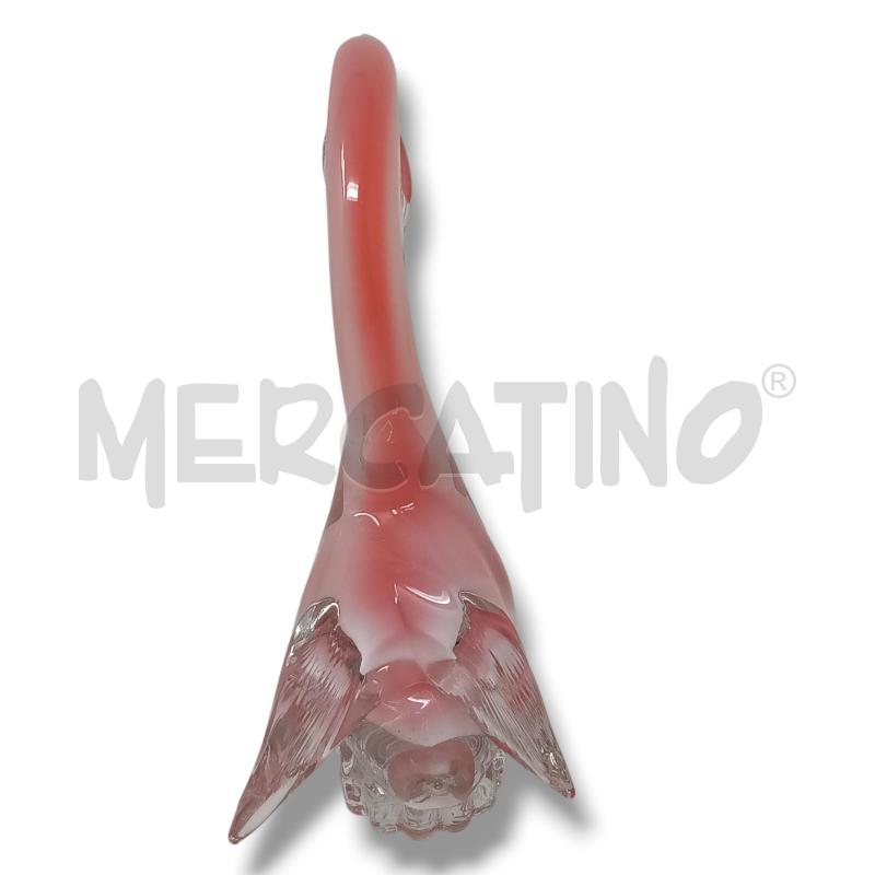 CIGNO IN VETRO MURANO OPALINO ROSA SFUMATO 25CM | Mercatino dell'Usato Rivoli 2