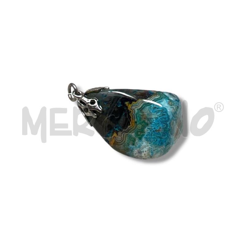 CIONDOLO AGATA BLU MARRONE | Mercatino dell'Usato Rivoli 1