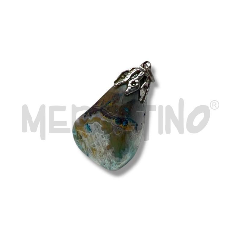 CIONDOLO AGATA BLU MARRONE | Mercatino dell'Usato Rivoli 2