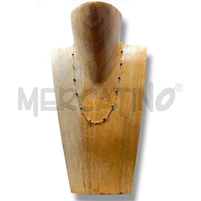 COLLANA ARG 925 DORATA PIETRE NERE  | Mercatino dell'Usato Rivoli 1