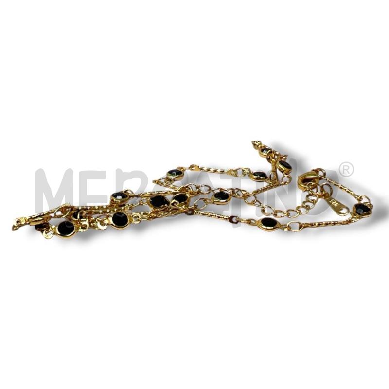 COLLANA ARG 925 DORATA PIETRE NERE  | Mercatino dell'Usato Rivoli 2