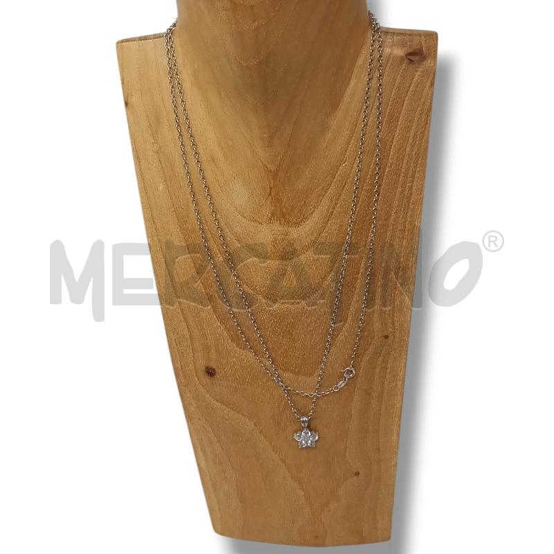 COLLANA ARG 925 LUNGA CIONDOLO FIORE STRASS | Mercatino dell'Usato Rivoli 2
