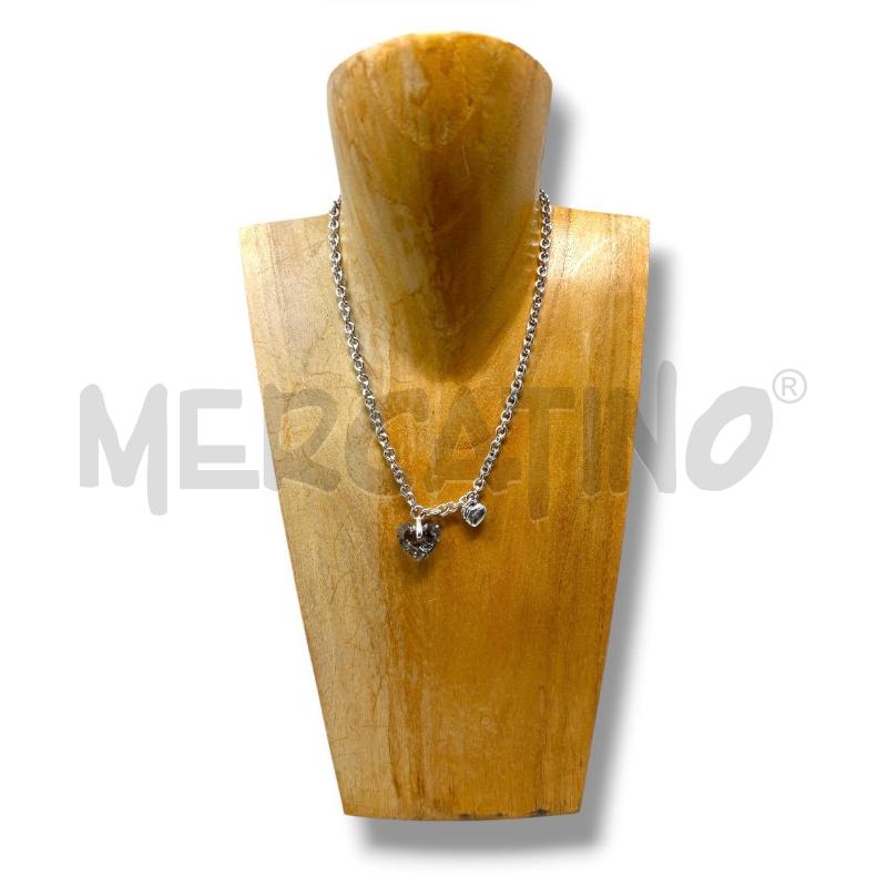 COLLANA GUESS CIONDOLO GEMMA CUORE GRIGIO | Mercatino dell'Usato Rivoli 1