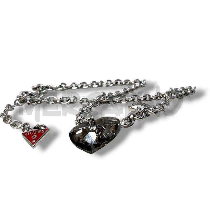 COLLANA GUESS CIONDOLO GEMMA CUORE GRIGIO | Mercatino dell'Usato Rivoli 2
